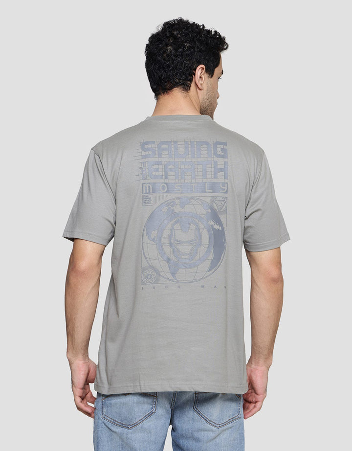 Marvel Tony Stark Saving The Eart Kaos Lengan Pendek Pria