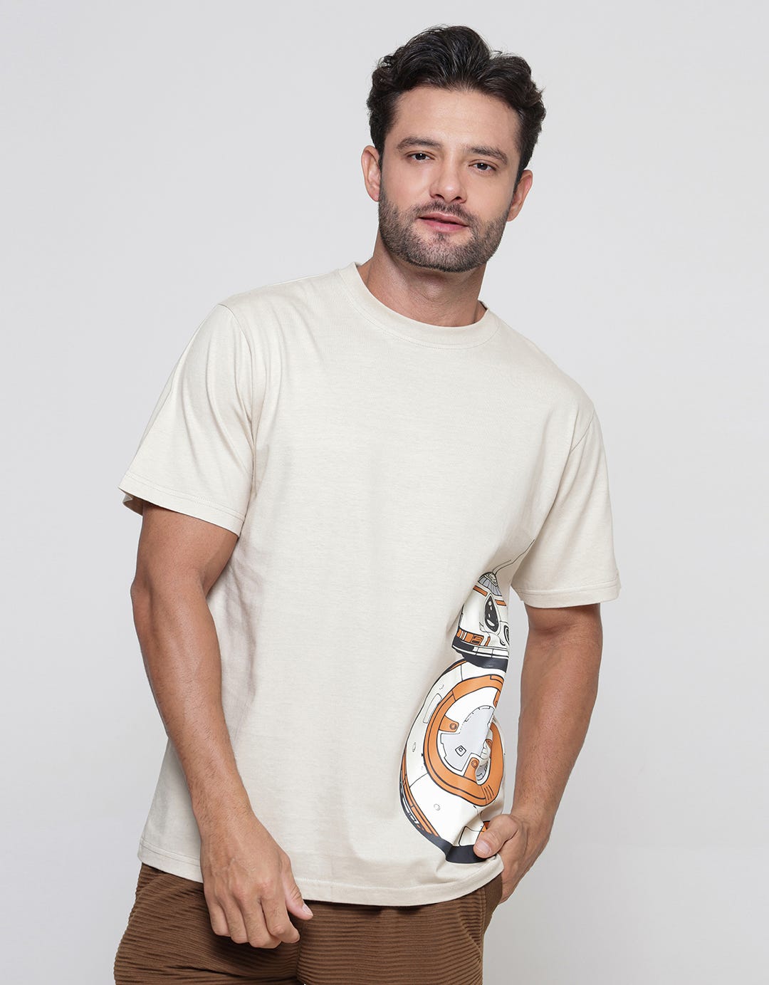 Star Wars BB8 Print Kaos Casual Pria