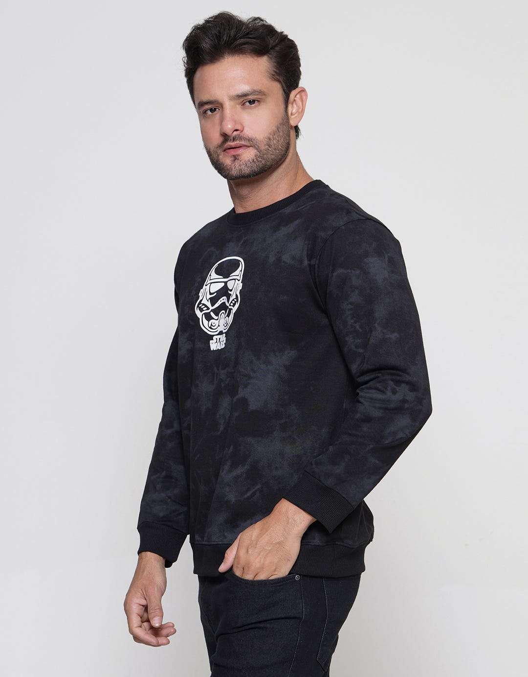 Star Wars White Logo Puff Sweater Pria