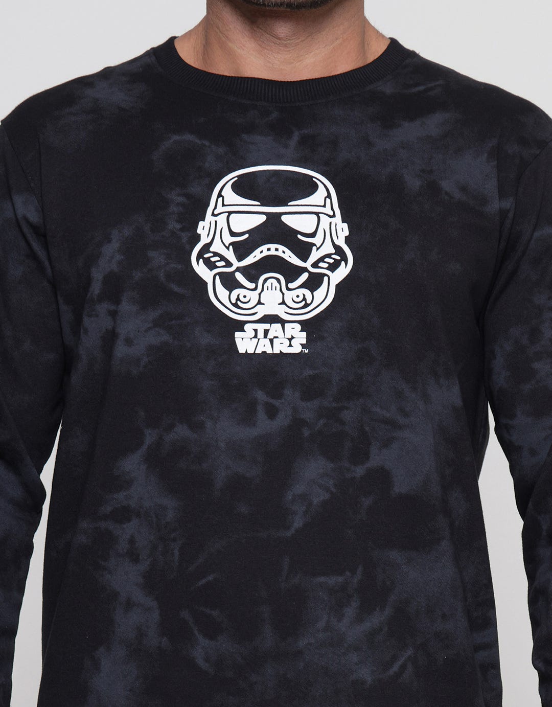Star Wars White Logo Puff Sweater Pria