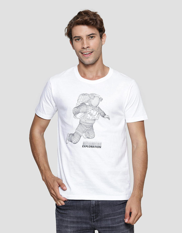 T Zone Print Graphic Exploration Men's Short Sleeve T-Shirt