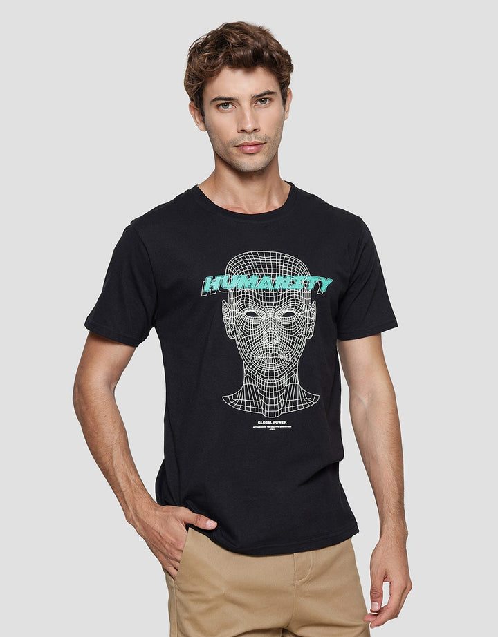 T Zone Humanity Linear Graphic Print Kaos Pria