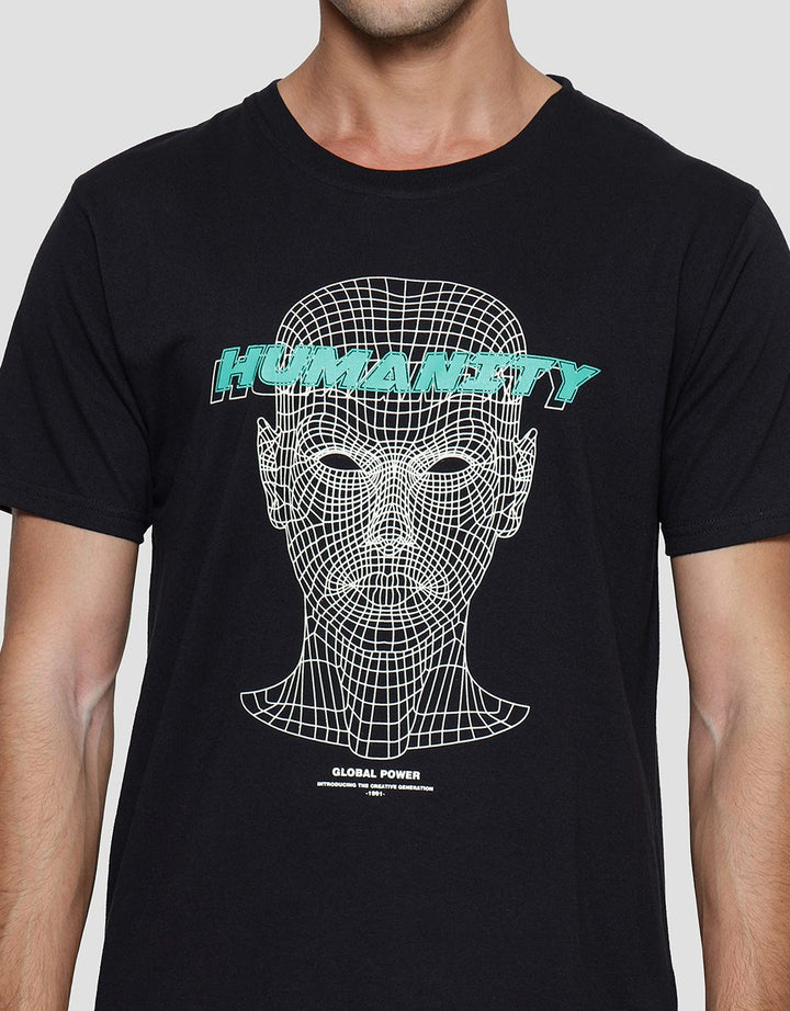 T Zone Humanity Linear Graphic Print Kaos Pria