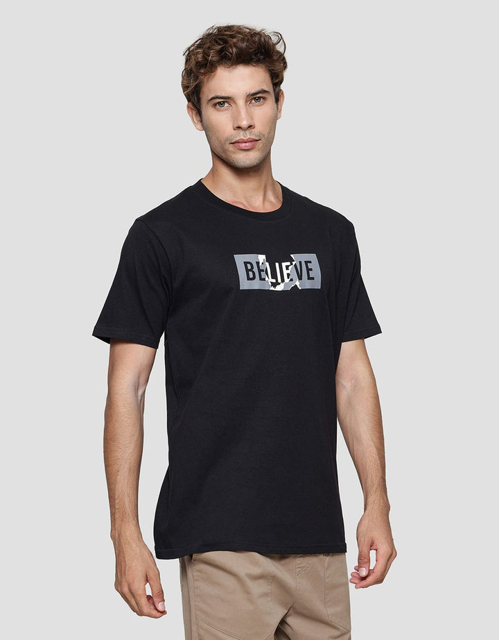 T Zone Believe Print Kaos Casual Pria