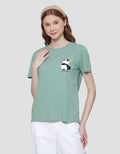 Nevada Solid Regular Panda Sleep Kaos Lengan Pendek Wanita