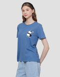 Nevada Solid Regular Panda Sleep Kaos Lengan Pendek Wanita