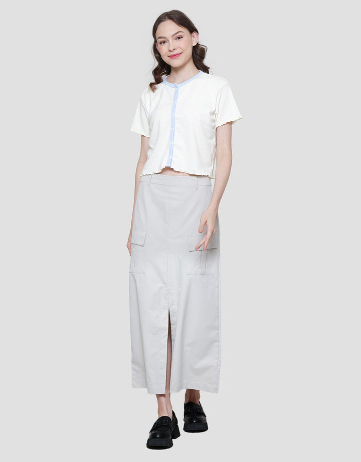 Nevada Rib Crop Kaos Casual Wanita