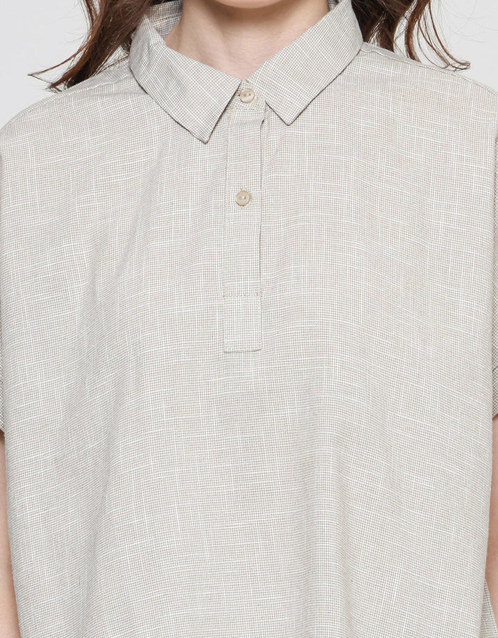 Connexion Dobby With Rolled Up Hand Blouse Wanita