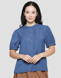 Connexion Shirring Sanghai Collar Blouse for Women