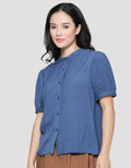 Connexion Shirring Sanghai Collar Blouse for Women