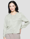 Connexion Round Neck Cotton Crinkle Texture Blouse for Women