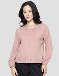 Connexion Round Neck Cotton Crinkle Texture Blouse for Women
