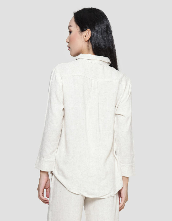 Connexion Kemeja Basic Pocket Linen Blend Wanita