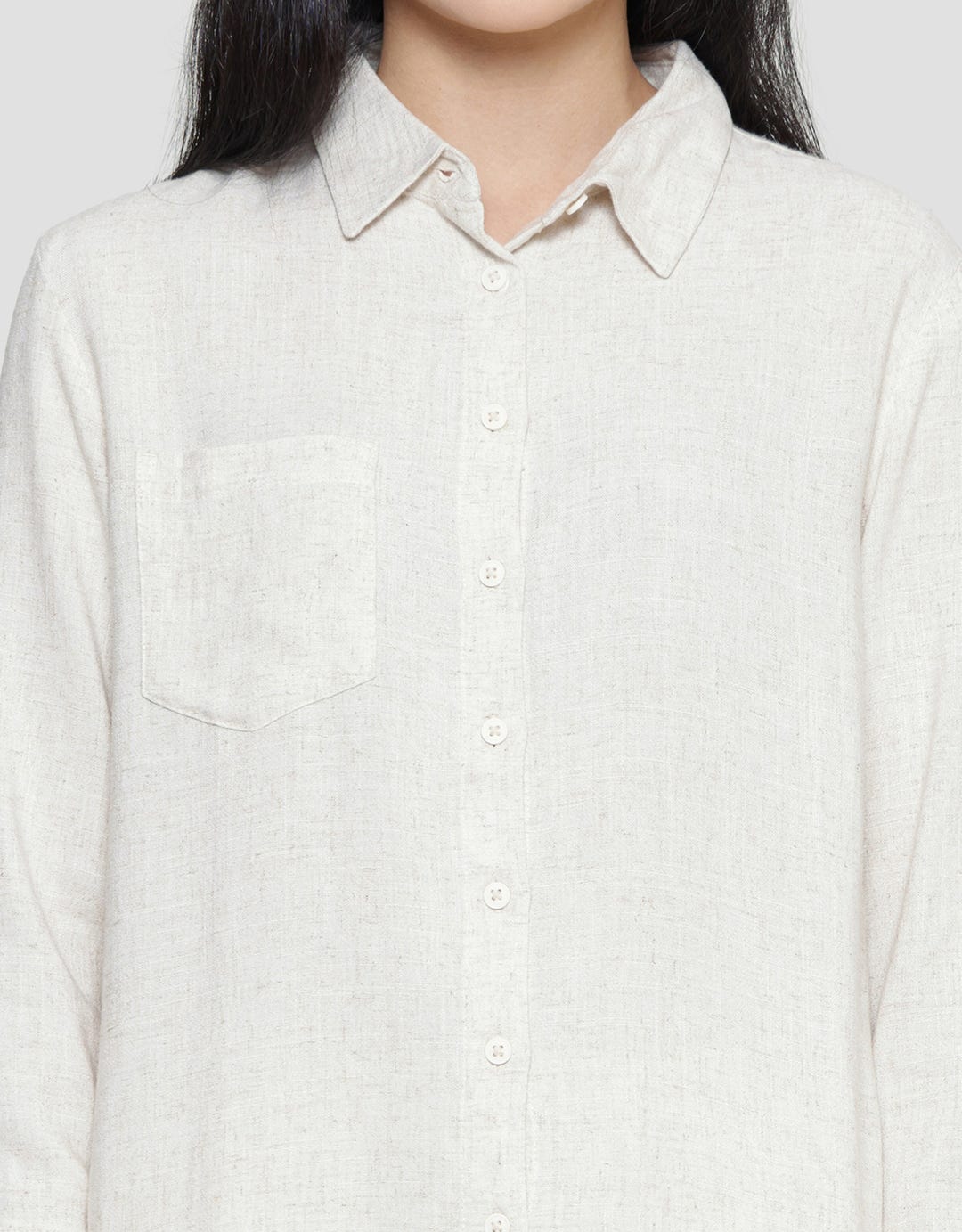 Connexion Kemeja Basic Pocket Linen Blend Wanita