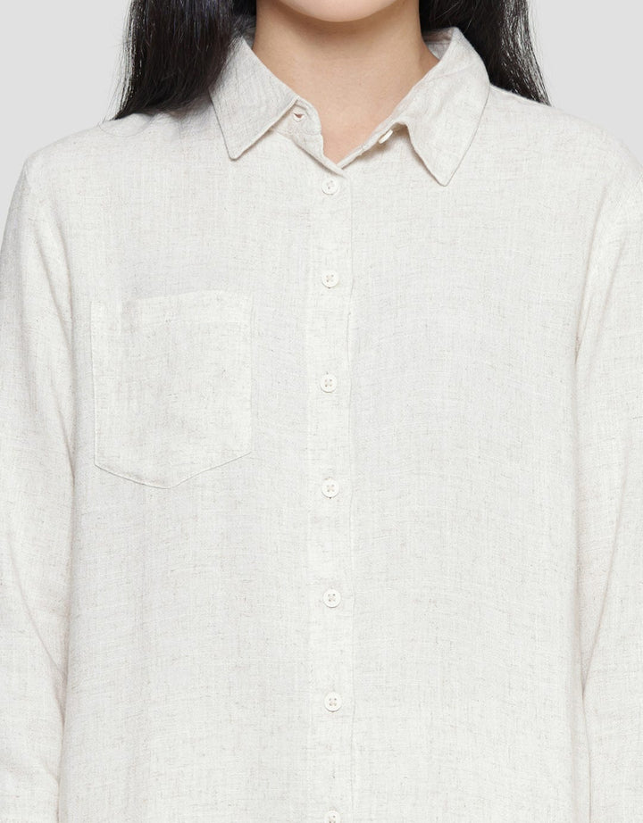 Connexion Kemeja Basic Pocket Linen Blend Wanita