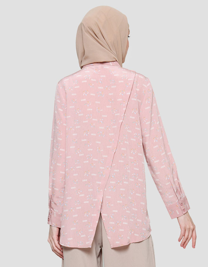 Annisa Asymmetrical Back Side All Over Print Women's Shirt