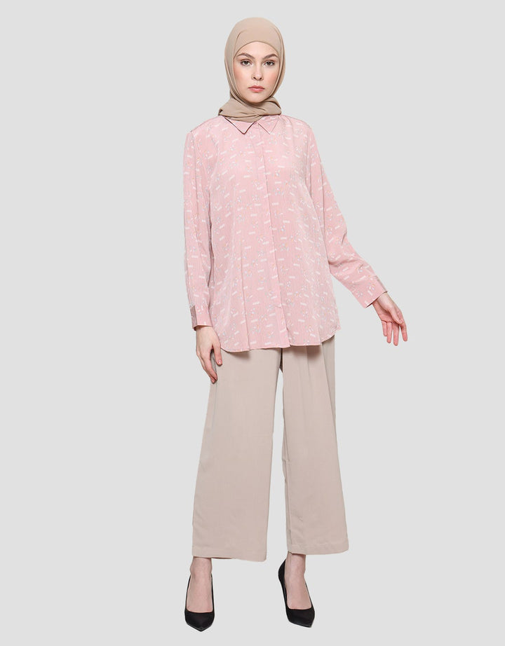 Annisa Asymmetrical Back Side All Over Print Women's Shirt