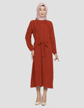 Annisa Double Layer Ogz Hand Embroidery Ruffle Sequins Maxi Neck Women's Dress