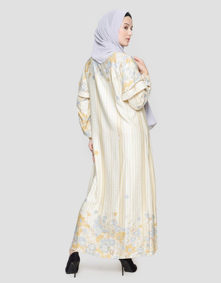 Annisa Gamis Wanita Print Flower Bottom Hem Satin