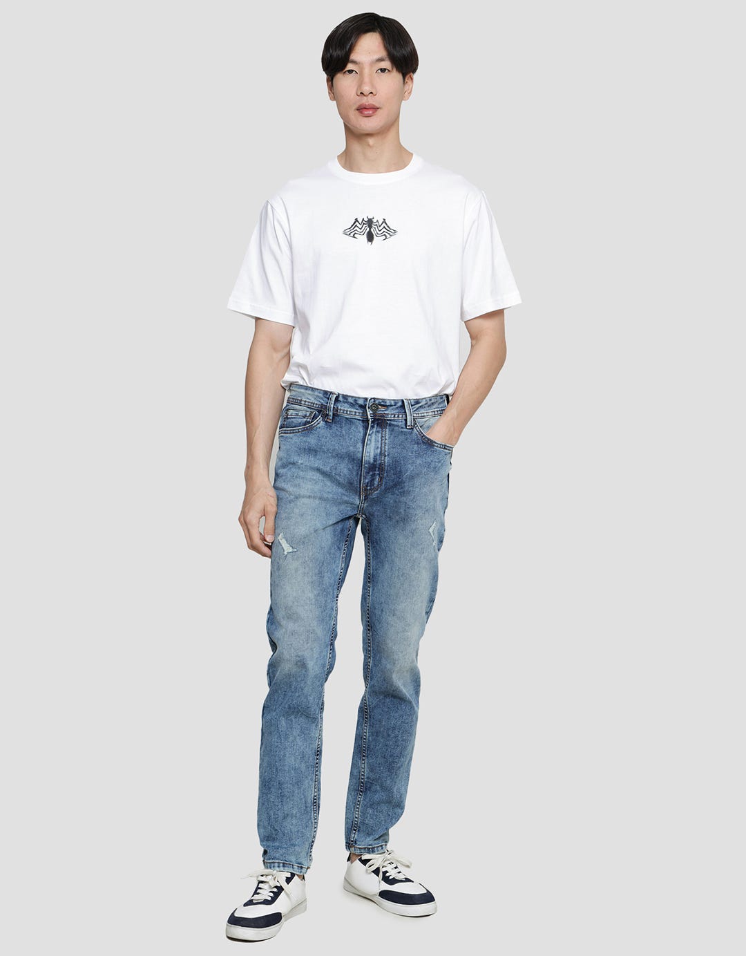 Nevada Ice Wash Celana Panjang Denim Slim Fit Pria