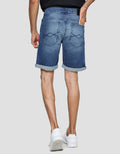 Nevada Celana Pendek Denim Recycle Cotton Pria With Ripped
