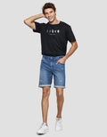 Nevada Celana Pendek Denim Recycle Cotton Pria With Ripped