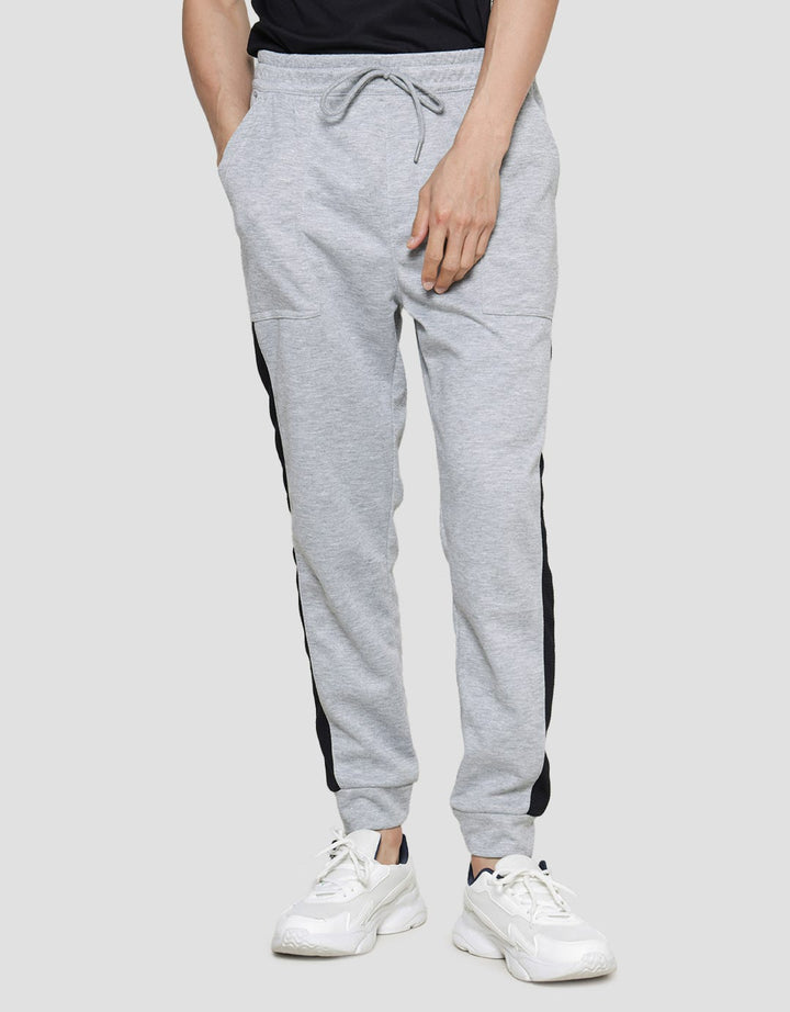 Nevada Celana Jogger Knit Pria With List Combine Fabric