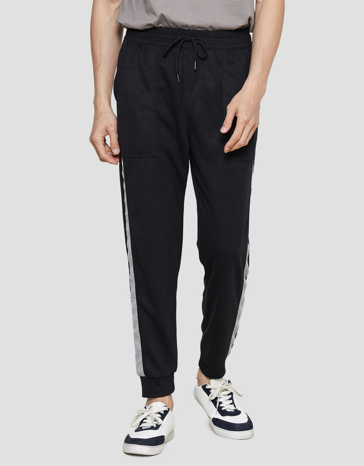 Nevada Celana Jogger Knit Pria With List Combine Fabric