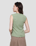 Nevada Solid Rib Round Neck Women's Tank Top