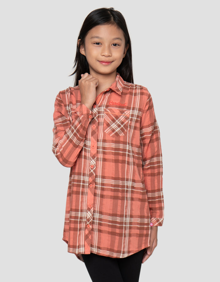 Cardinal Kids Girl Plaid Klasik Kemeja Anak Perempuan