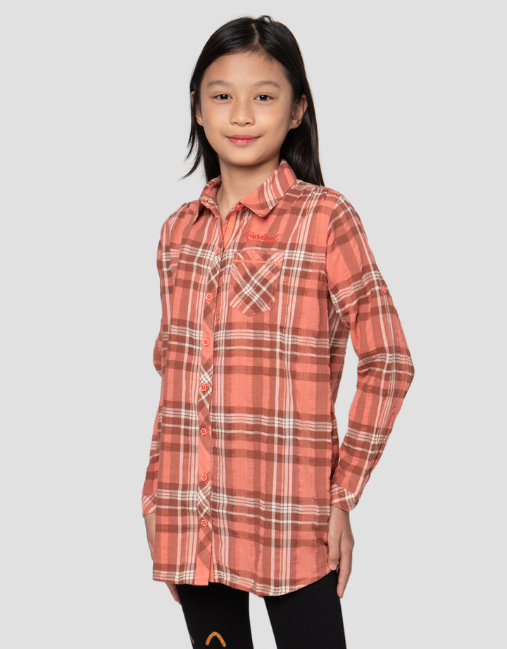 Cardinal Kids Girl Plaid Klasik Kemeja Anak Perempuan