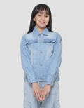 Aero Geber Chest Unicorn Embroidery Denim Jacket for Girls