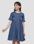 Aero Ruffle Rainbow Unicorn Midi Dress Short Sleeve Girls