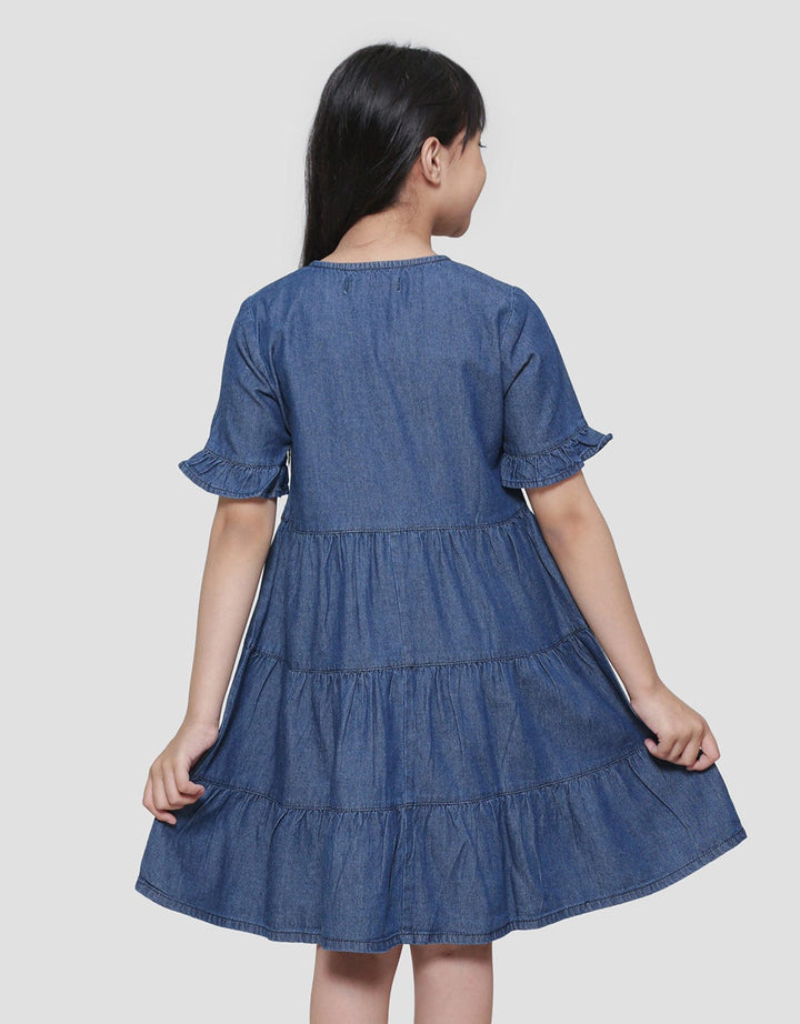 Aero Ruffle Rainbow Unicorn Midi Dress Short Sleeve Girls