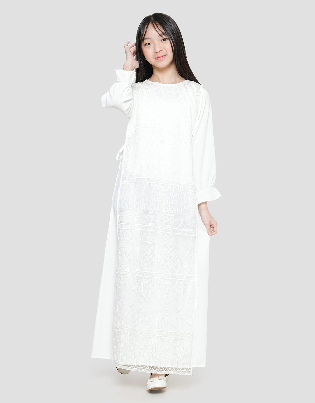 Sweet Miss Long Sleeve Maxi Dress Leb Modest Tali Hijab Anak Perempuan