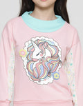 Aero Komb Neck Rib Unicorn Flower Girls Sweater