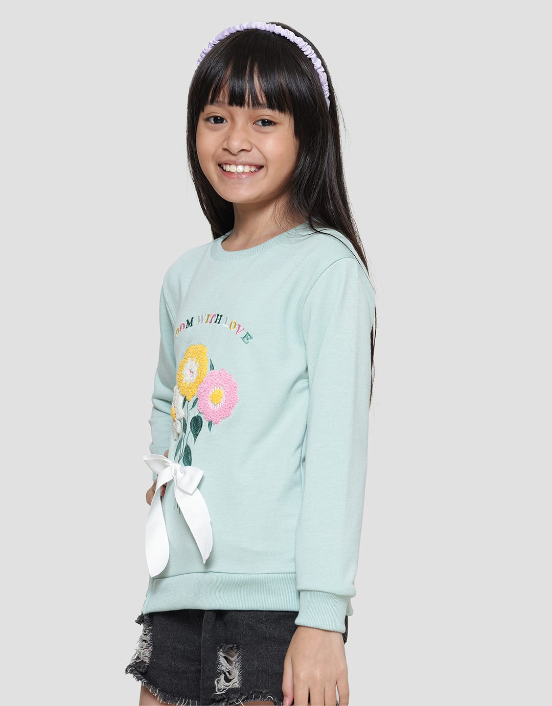 Aero Chenile Flower Sweater Anak Perempuan