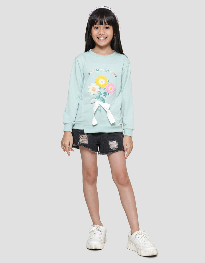 Aero Chenile Flower Sweater Anak Perempuan