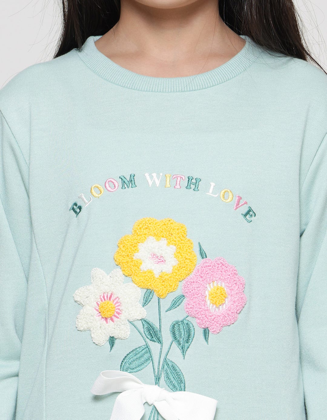 Aero Chenile Flower Sweater Anak Perempuan