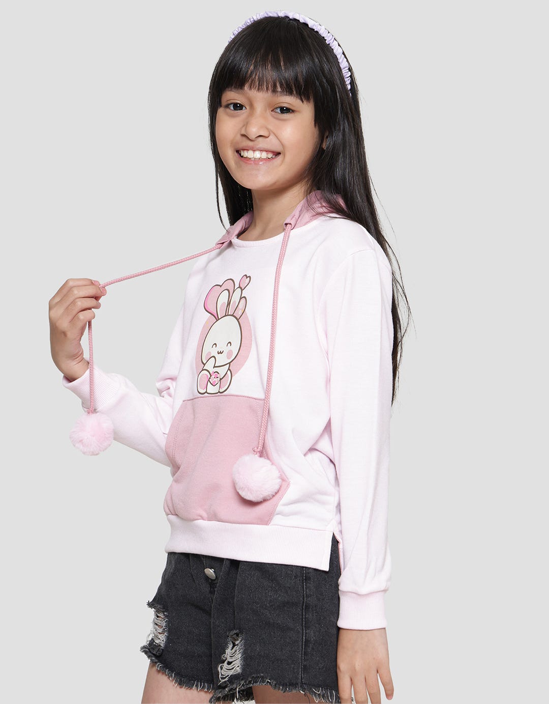Aero Bunny Ears Sweater Hoodie for Girls