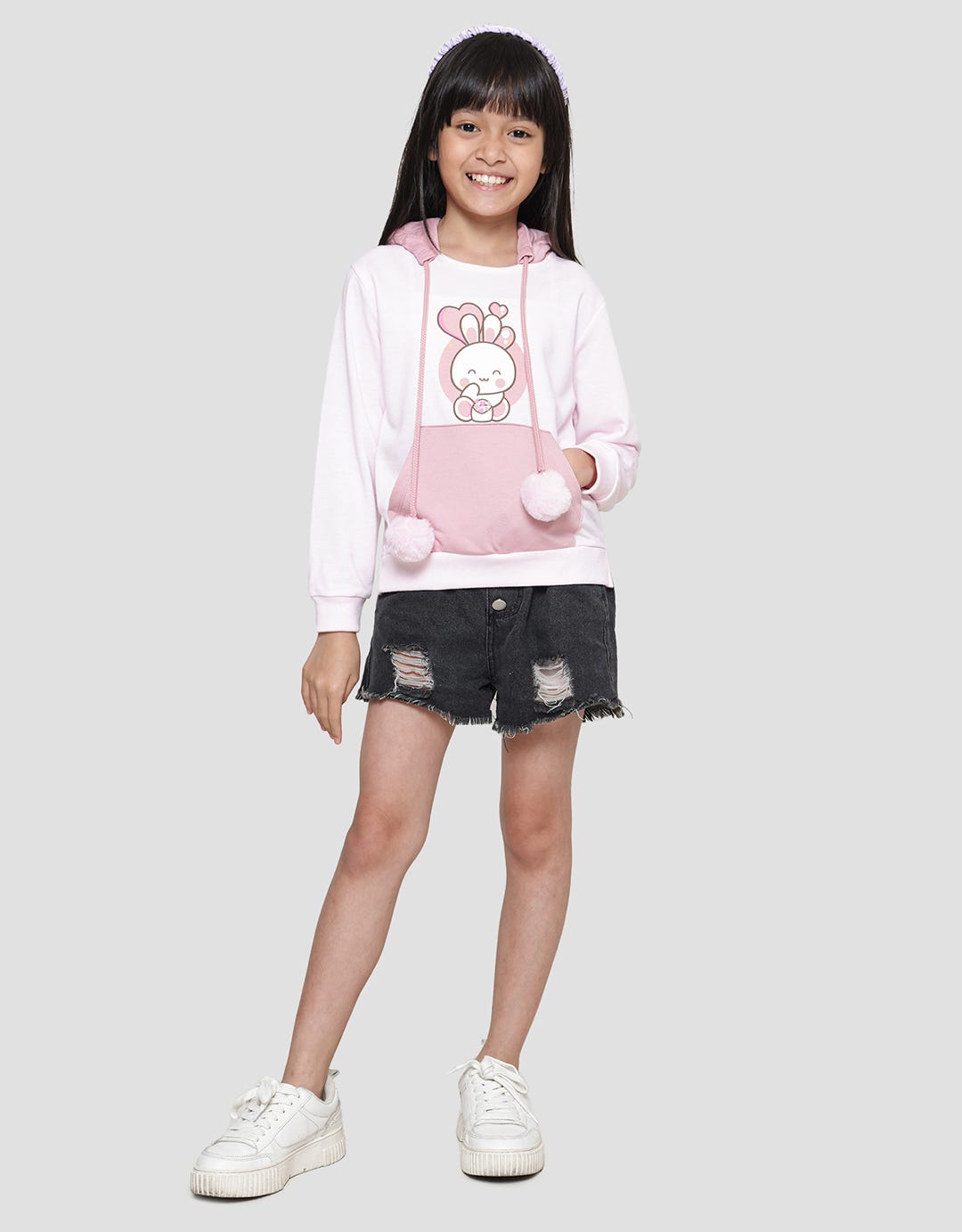 Aero Bunny Ears Sweater Hoodie for Girls