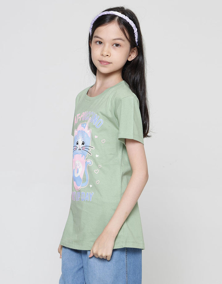 Aero Dessert Catpucino Girls Short Sleeve T-Shirt