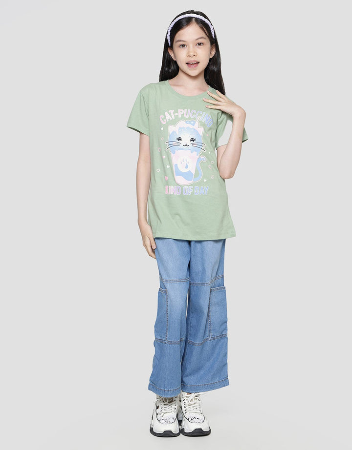 Aero Dessert Catpucino Girls Short Sleeve T-Shirt