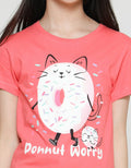 Aero Short Sleeve T-Shirt for Girls, Dessert Donutworry Print