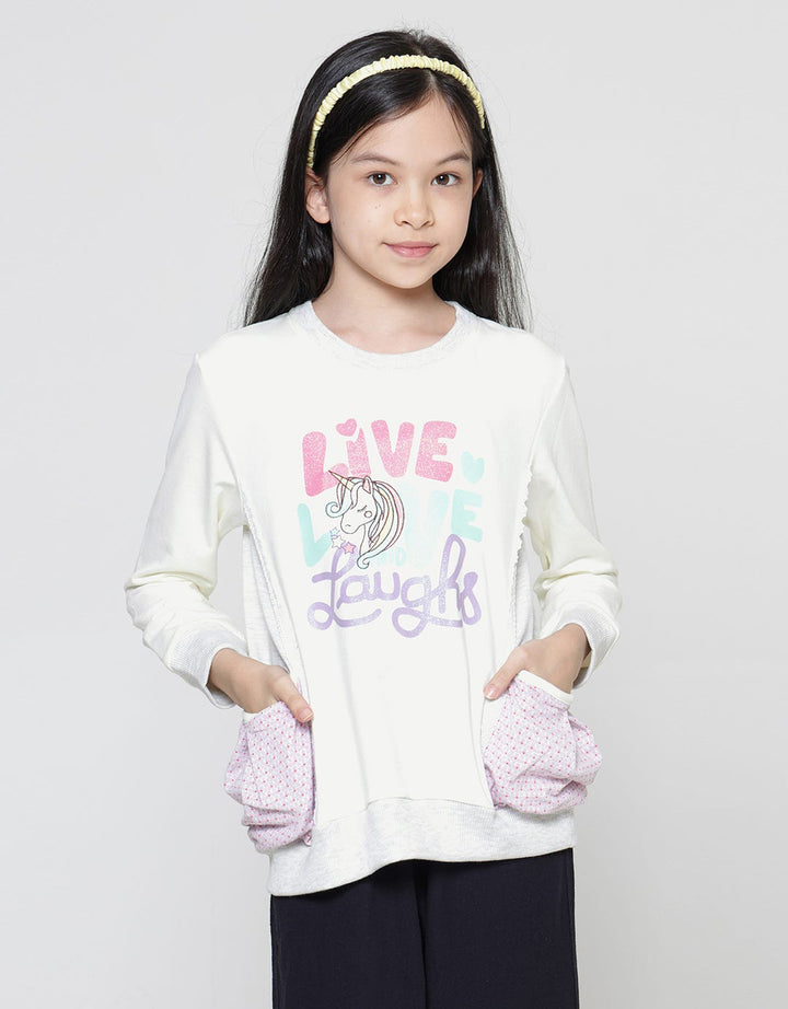 Aero Uni Lace Woven Long Sleeve T-Shirt for Girls