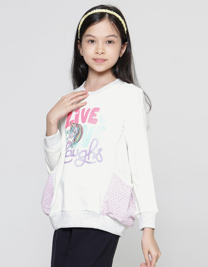 Aero Uni Lace Woven Long Sleeve T-Shirt for Girls