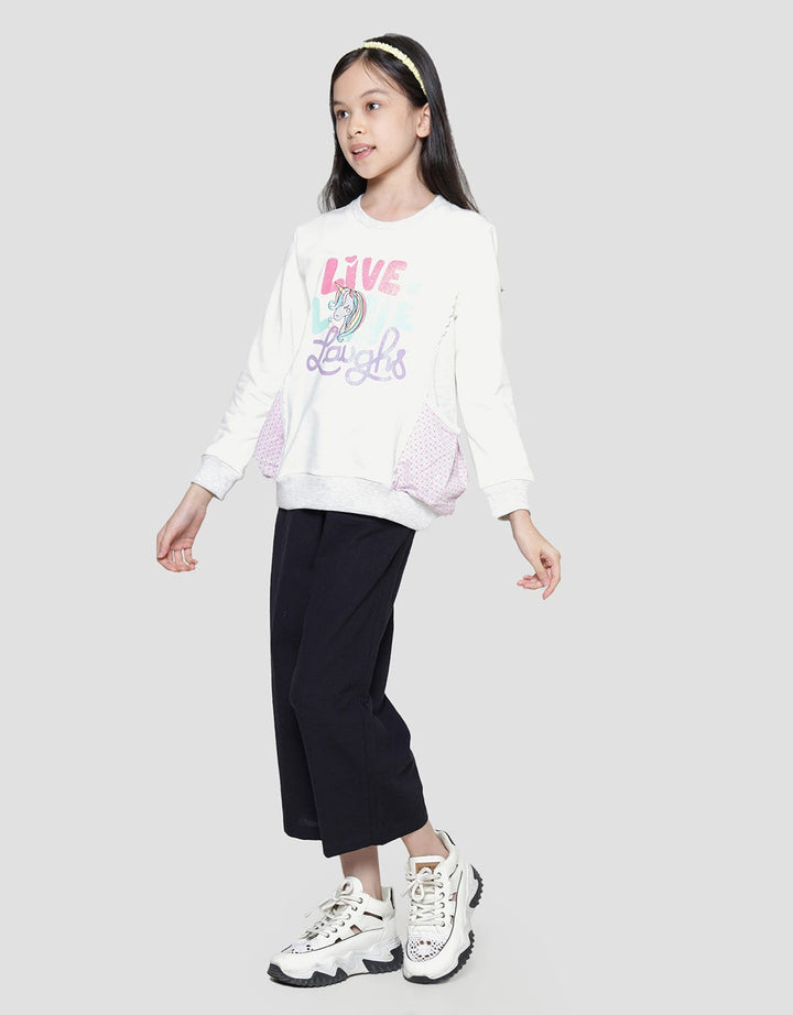 Aero Uni Lace Woven Long Sleeve T-Shirt for Girls