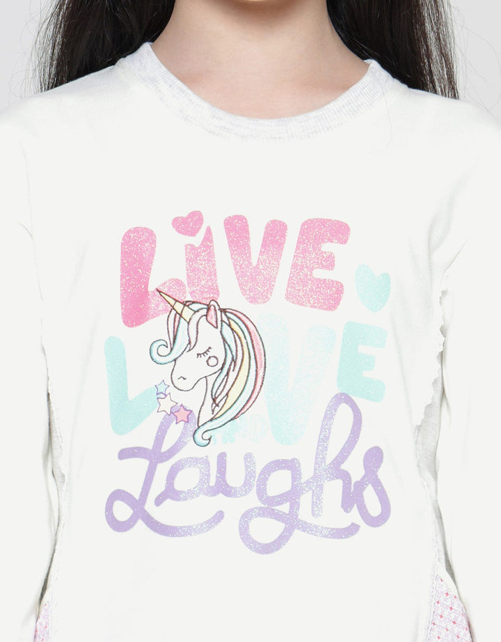 Aero Uni Lace Woven Long Sleeve T-Shirt for Girls