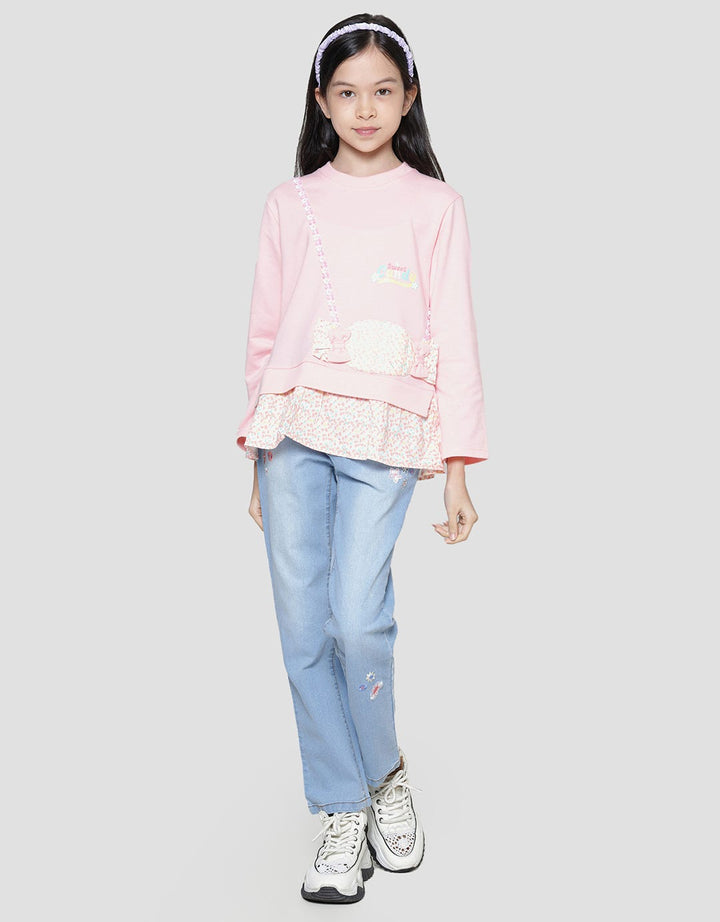 Aero Candy Ribbon Long T-shirt for Girls