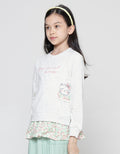 Aero Cat Print Combi Girls T-Shirt